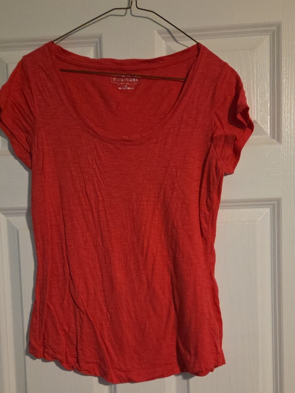 Maurices Scoop Neck Short Sleeve Tee - Coral Red